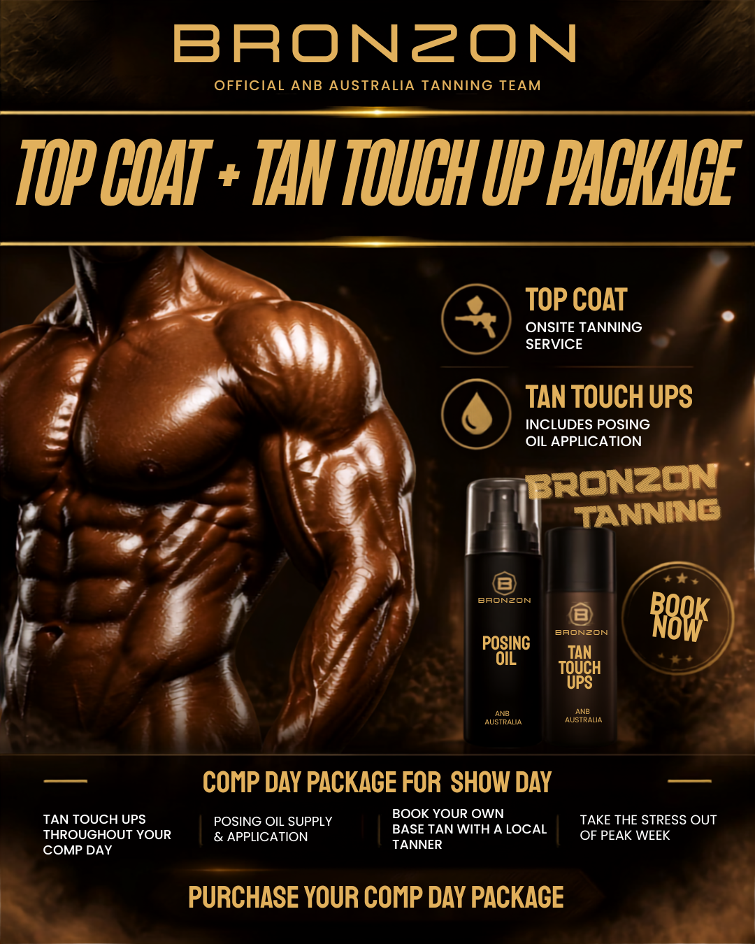 COMP DAY TOP COAT + TAN TOUCH UP PACKAGE